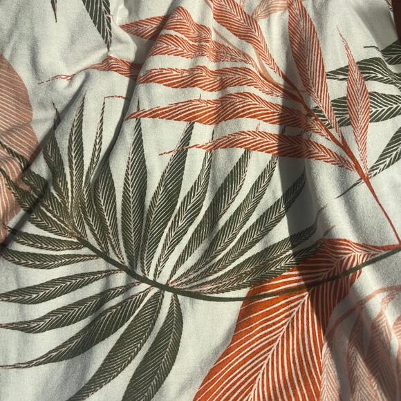 Tahari Women's 2x V Neck Maxi Dress Tropical Rust & Olive Green White Background - Picture 8 of 9